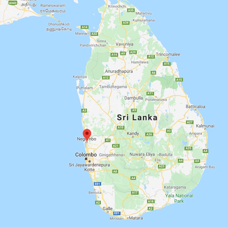 map where duotone kites are made in sri lanka