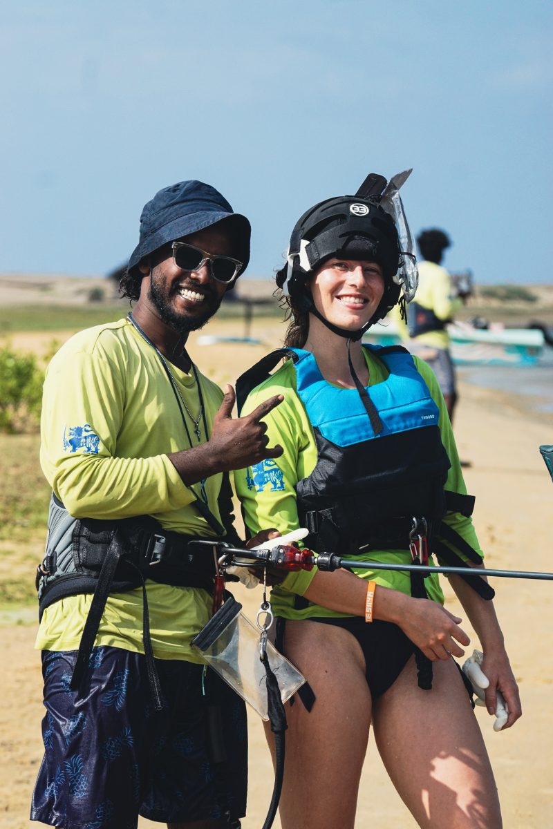 Margarita Kite School student learning kitesurfing Kalpitiya